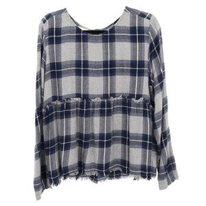 Cloth & Stone Babydoll Top Womens L Gray Casual Comfy Layering Classic Academia